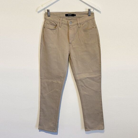 NWOT Hudson Barbara High Waist Crop Straight Leg Jeans in Ivory - Picture 2 of 7
